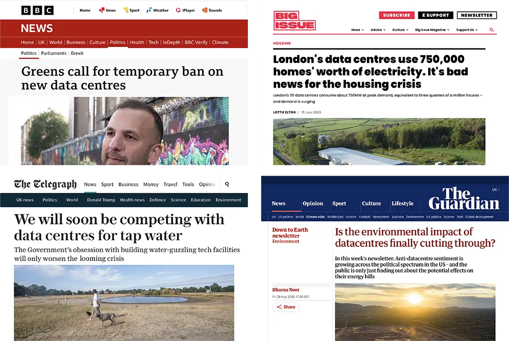 Data centres in the news headlines