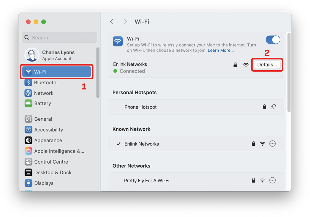 Mac Wi-Fi DNS Settings