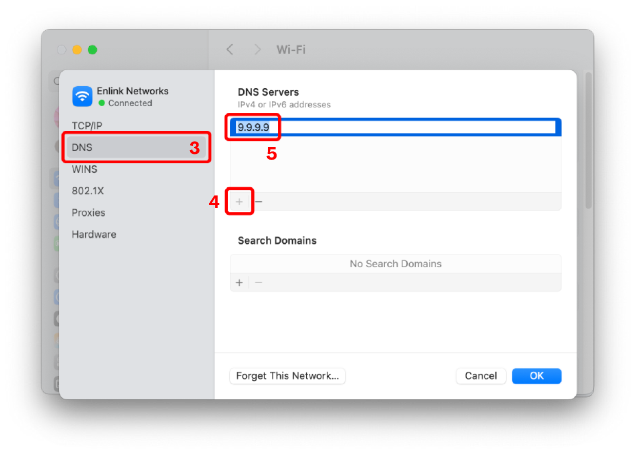 Mac Wi-Fi DNS Settings