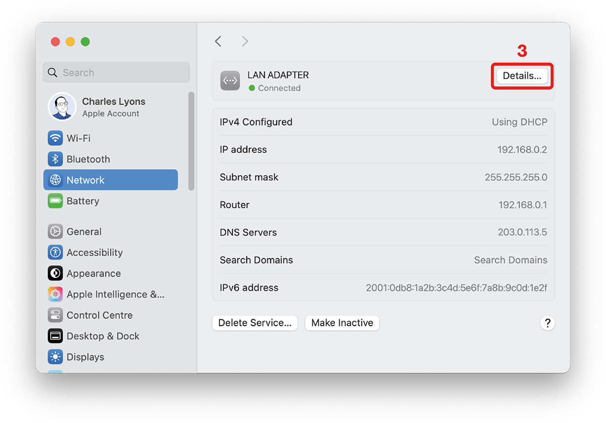 Mac Network DNS Settings
