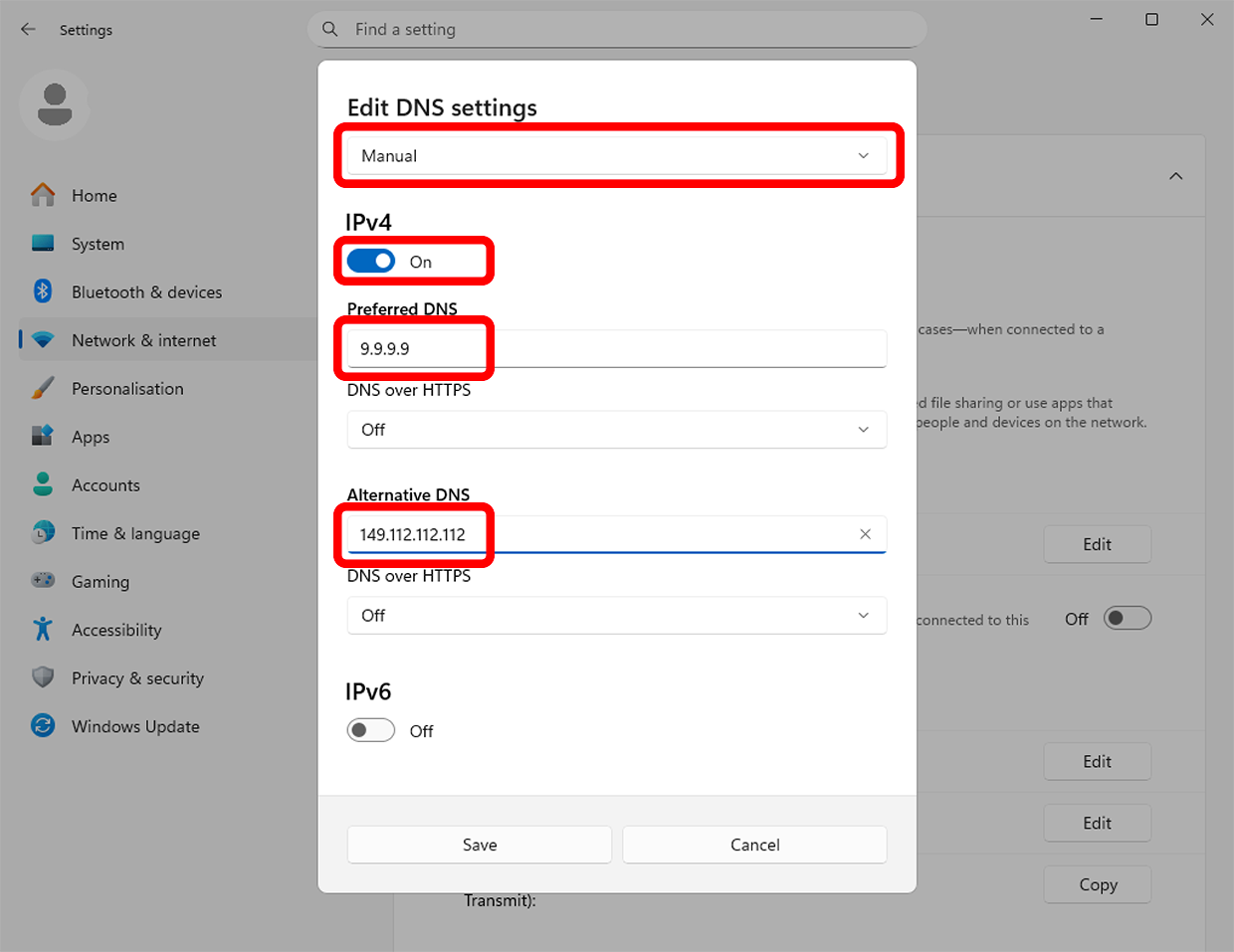 Windows DNS Settings